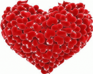 Gif animé coeurs rouges en coeur